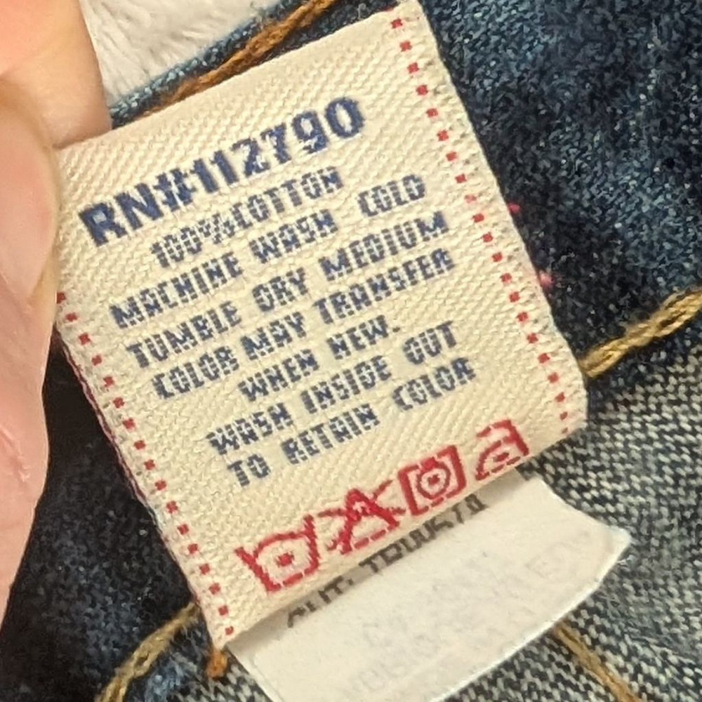 True Religion Bobby Blue Boot Cut with Orange Stitching Jeans - Size 28 - Picture 6 of 15